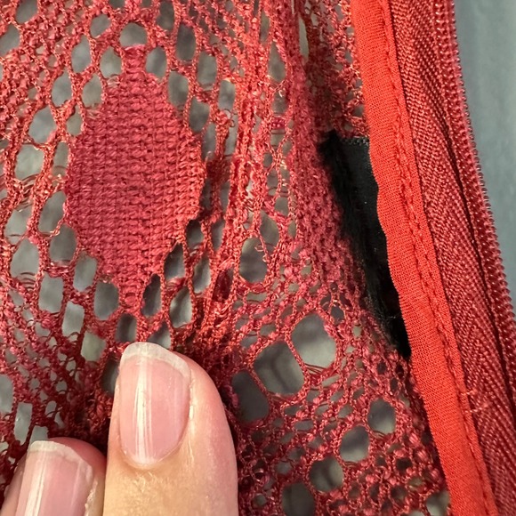 Urban Outfitters Tasha Sheer Eyelet Lace Flare Pants | Rust Orange SZ 0 - Picture 7 of 8